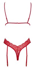 Kissable Body Czerwone Koronkowe z Paskami Do Pończoch S/M Kissable