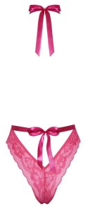 Kissable Body S/M rożowe - koronka, satynowe wiązanie, bez plecow Kissable Kissable Body S/M rożowe - koronka, satynowe wiązanie, bez plecow Kissable