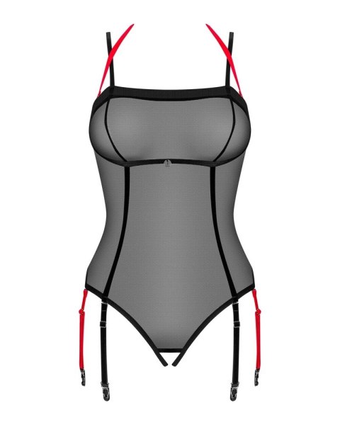 Obsessive Glandez Body XL/2XL z odpinanymi paskami do pończoch, czarne Obsessive Obsessive Glandez Body XL/2XL z odpinanymi paskami do pończoch, czarne Obsessive