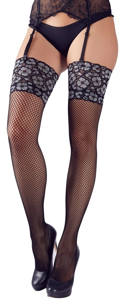 Cottelli Legwear Kabaretki z Koronką Czarną S/M - Siateczkowe Pończochy Cottelli LEGWEAR Cottelli Legwear Kabaretki z Koronką Czarną S/M - Siateczkowe Pończochy Cottelli LEGWEAR