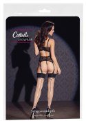 Cottelli Legwear pończochy beżowe z czarnym szwem i kokardką 20 DEN Cottelli LEGWEAR
