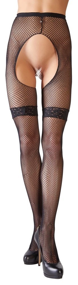 Cottelli Legwear rajstopy kabaretki z koronką czarne S/M Cottelli LEGWEAR Cottelli Legwear rajstopy kabaretki z koronką czarne S/M Cottelli LEGWEAR