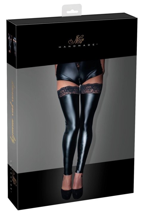 Noir Handmade Pończochy Matowe z Koronką Silikon Czarne M Noir Noir Handmade Pończochy Matowe z Koronką Silikon Czarne M Noir