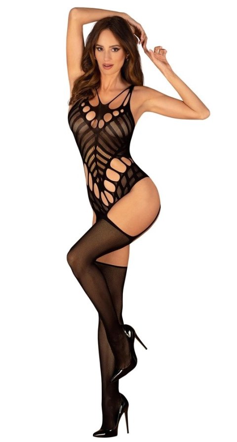 Obsessive G139 Body z Siateczki Kombinezon Czarny S-L Obsessive