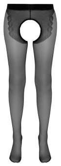 Cottelli Curves Rajstopy czarne z otwartym kroczem, czerwony szew 4 Cottelli LEGWEAR
