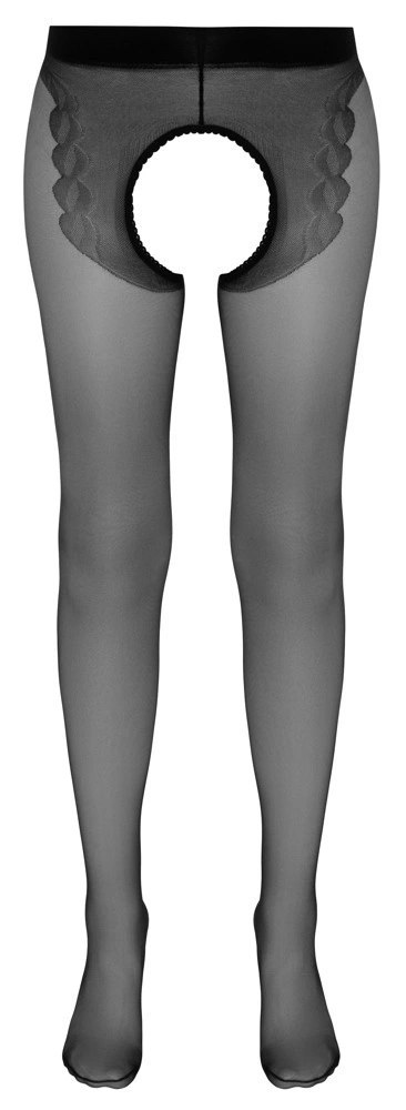 Cottelli Curves Rajstopy czarne z otwartym kroczem, czerwony szew 4 Cottelli LEGWEAR Cottelli Curves Rajstopy czarne z otwartym kroczem, czerwony szew 4 Cottelli LEGWEAR