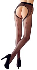 Cottelli Curves Rajstopy czarne z ozdobnym czerwonym szwem 20 den Cottelli LEGWEAR