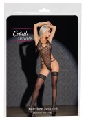 Cottelli LEGWEAR Pończochy Samonośne Czarny Wzor Kropki Szeroki Top Cottelli LEGWEAR