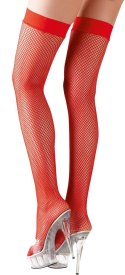 Cottelli LEGWEAR Pończochy kabaretki czerwone L z silikonową opaską Cottelli LEGWEAR