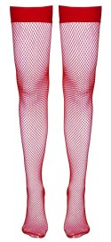 Cottelli LEGWEAR Pończochy kabaretki czerwone L z silikonową opaską Cottelli LEGWEAR