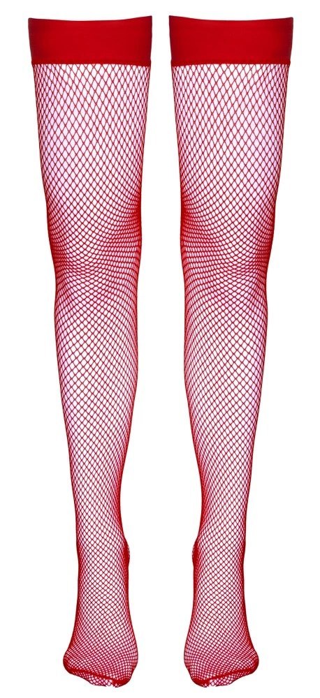 Cottelli LEGWEAR Pończochy kabaretki czerwone L z silikonową opaską Cottelli LEGWEAR Cottelli LEGWEAR Pończochy kabaretki czerwone L z silikonową opaską Cottelli LEGWEAR