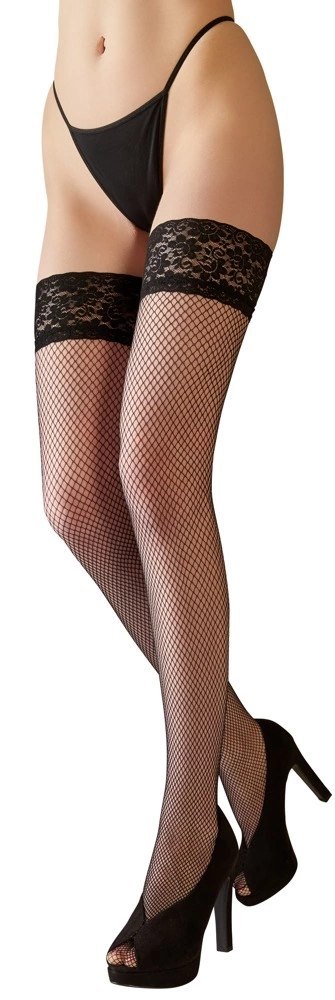 Cottelli LEGWEAR Pończochy kabaretki z szeroką koronką czarne Cottelli LEGWEAR Cottelli LEGWEAR Pończochy kabaretki z szeroką koronką czarne Cottelli LEGWEAR