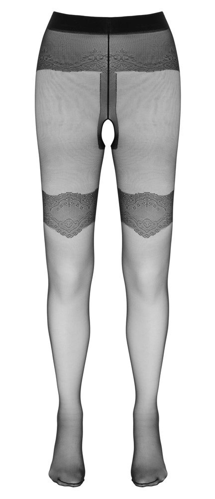 Cottelli LEGWEAR rajstopy czarne z ozdobnym szwem i otwartym kroczem, rozmiar 5 Cottelli LEGWEAR Cottelli LEGWEAR rajstopy czarne z ozdobnym szwem i otwartym kroczem, rozmiar 5 Cottelli LEGWEAR