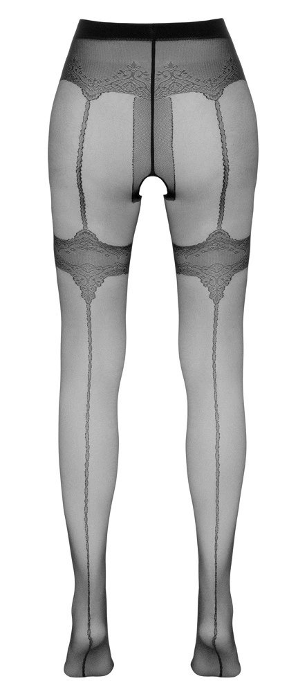 Cottelli LEGWEAR rajstopy czarne z ozdobnym szwem i otwartym kroczem, rozmiar 5 Cottelli LEGWEAR Cottelli LEGWEAR rajstopy czarne z ozdobnym szwem i otwartym kroczem, rozmiar 5 Cottelli LEGWEAR