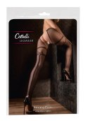 Cottelli LEGWEAR rajstopy siateczkowe z podwiązką czarne S/M Cottelli LEGWEAR