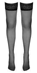 Cottelli Legwear Pończochy Klasyczne z Koronką Czarny Oeko-Tex Cottelli LEGWEAR