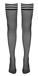 Cottelli Legwear Pończochy Samonośne Czarny Pasiasty Top M 17 den Cottelli LEGWEAR