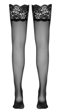 Cottelli Legwear Pończochy Samonośne z Szeroką Koronką 20 den czarne Cottelli LEGWEAR