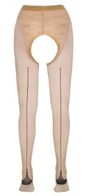 Cottelli Legwear rajstopy bez krocza beżowe z czarnym szwem 20 den Cottelli LEGWEAR
