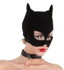 Bad Kitty Maska Kocia Głowa Nubukowy Czarny PU Otwory na Oczy i Usta Bad Kitty