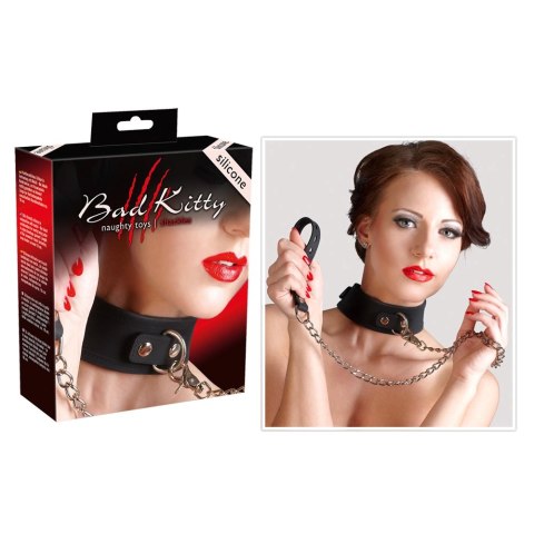 Bad Kitty Obroża silikonowa czarna z metalowym zapięciem 63 cm Bad Kitty Bad Kitty Obroża silikonowa czarna z metalowym zapięciem 63 cm Bad Kitty