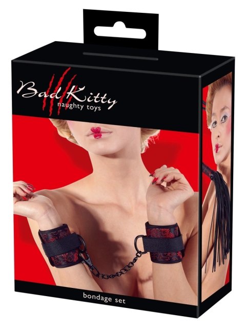 Bad Kitty Zestaw 3-częściowy Czarny Satynowy z Maską i Pejczem Bad Kitty Bad Kitty Zestaw 3-częściowy Czarny Satynowy z Maską i Pejczem Bad Kitty