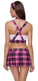 Cottelli Costumes Zestaw Szkolny 4-częściowy XL Krata Rożowo-Czarna Cottelli COSTUMES