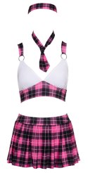 Cottelli Costumes Zestaw Szkolny 4-częściowy XL Krata Rożowo-Czarna Cottelli COSTUMES