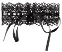 Cottelli Accessories naszyjnik czarny haftowany z perełkami i dżetami 36cm Cottelli ACCESSOIRES