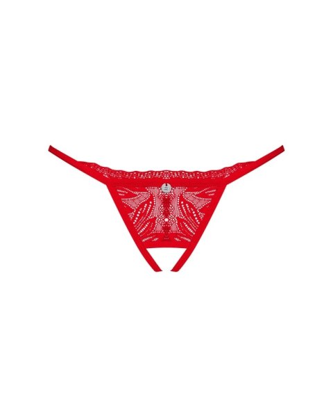 Obsessive Chilisa XL/2XL stringi koronkowe czerwone z ozdobą serca Obsessive Obsessive Chilisa XL/2XL stringi koronkowe czerwone z ozdobą serca Obsessive