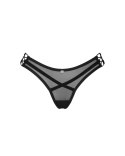 Obsessive Roxelia XS/S - Stringi z Przezroczystą Siateczką i Srebrnym Akcentem Obsessive