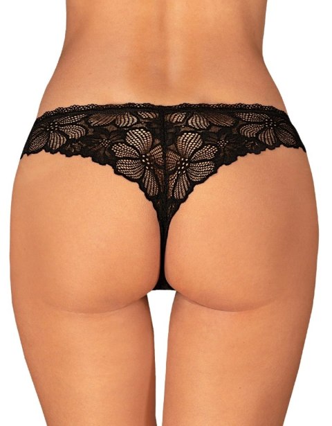 Obsessive Serafia stringi czarne XL/2XL koronka biżuteryjny detal Obsessive Obsessive Serafia stringi czarne XL/2XL koronka biżuteryjny detal Obsessive