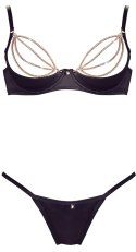 Cottelli Collection Zestaw Bielizny Czarny 75B/S ze Złotymi Łańcuszkami Cottelli LINGERIE