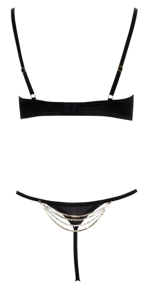 Cottelli Collection Zestaw Bielizny Czarny 75B/S ze Złotymi Łańcuszkami Cottelli LINGERIE Cottelli Collection Zestaw Bielizny Czarny 75B/S ze Złotymi Łańcuszkami Cottelli LINGERIE