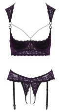 Cottelli Lingerie Komplet 2-częściowy Fioletowa Koronka Perły 75B/S Cottelli LINGERIE