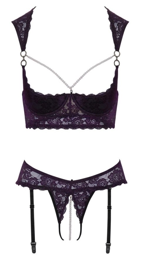 Cottelli Lingerie Komplet 2-częściowy Fioletowa Koronka Perły 75B/S Cottelli LINGERIE Cottelli Lingerie Komplet 2-częściowy Fioletowa Koronka Perły 75B/S Cottelli LINGERIE