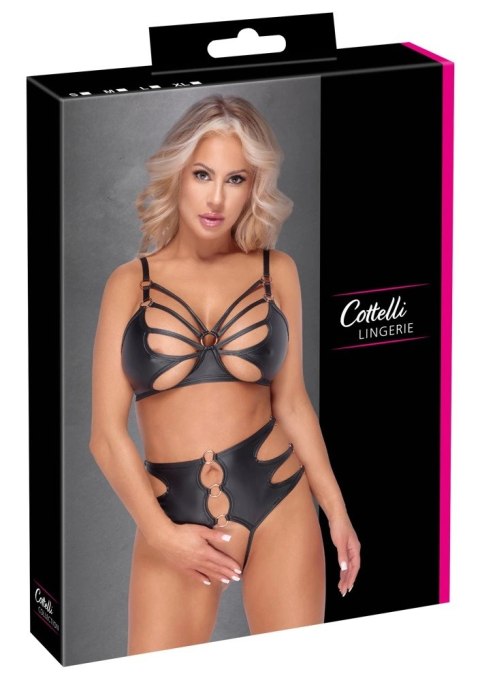 Cottelli LINGERIE Komplet Matowy Czarny XL z Elastycznymi Paskami Cottelli LINGERIE