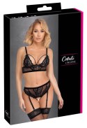 Cottelli Lingerie komplet XL koronkowy biustonosz z pasem czarny Cottelli LINGERIE Cottelli Lingerie komplet XL koronkowy biustonosz z pasem czarny Cottelli LINGERIE