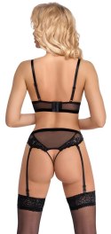 Cottelli Lingerie komplet XL koronkowy biustonosz z pasem czarny Cottelli LINGERIE Cottelli Lingerie komplet XL koronkowy biustonosz z pasem czarny Cottelli LINGERIE