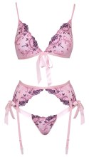 Kissable Komplet Bielizny 3-częściowy Rożowy Kwiatowy S/M Kissable Kissable Komplet Bielizny 3-częściowy Rożowy Kwiatowy S/M Kissable