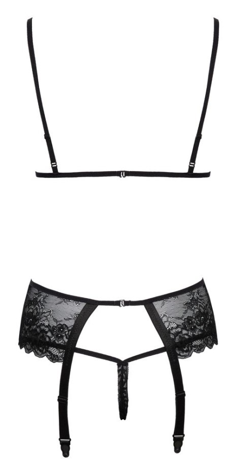 Kissable Komplet Koronkowy 3-częściowy Czarny S/M z Regulacją Kissable Kissable Komplet Koronkowy 3-częściowy Czarny S/M z Regulacją Kissable