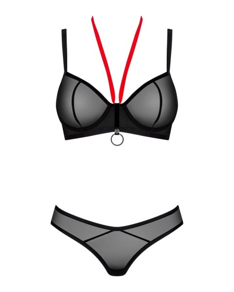 Obsessive Glandez Set XS/S - czarny komplet z czerwonym akcentem Obsessive Obsessive Glandez Set XS/S - czarny komplet z czerwonym akcentem Obsessive