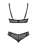 Obsessive Glandez Set XS/S - czarny komplet z czerwonym akcentem Obsessive