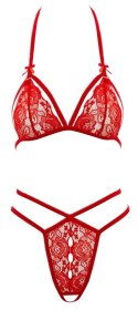 Cottelli Collection Koronkowy komplet biustonosz i stringi czerwony L Cottelli LINGERIE