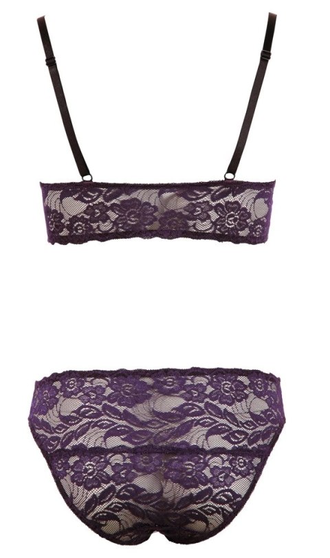 Cottelli Lingerie komplet koronkowy biustonosz i figi L czarny haftki Cottelli LINGERIE Cottelli Lingerie komplet koronkowy biustonosz i figi L czarny haftki Cottelli LINGERIE
