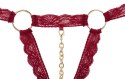 Cottelli Lingerie komplet koronkowy czerwony z elementami metalowymi S/M Cottelli LINGERIE