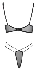 Cottelli Lingerie komplet siateczkowy S, złote pierścienie, czarny Cottelli LINGERIE Cottelli Lingerie komplet siateczkowy S, złote pierścienie, czarny Cottelli LINGERIE