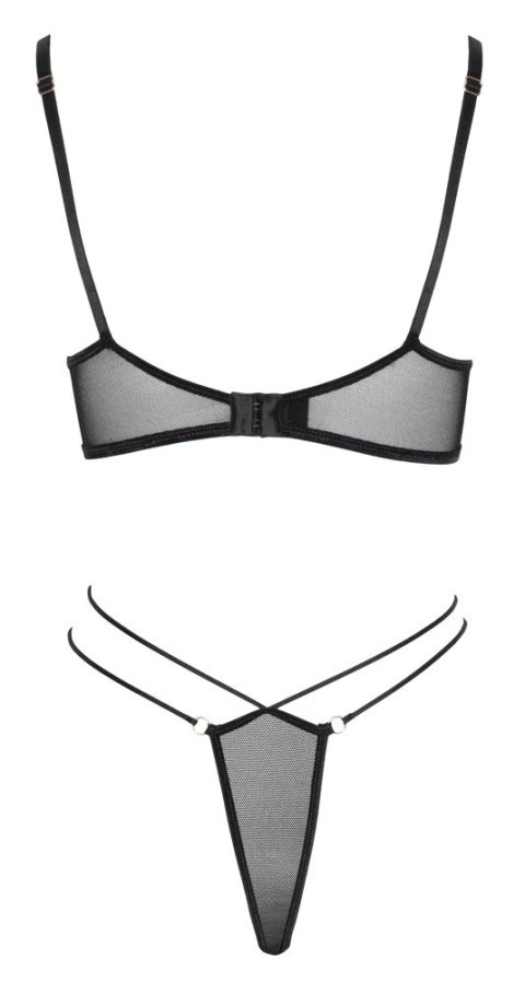 Cottelli Lingerie komplet siateczkowy S, złote pierścienie, czarny Cottelli LINGERIE Cottelli Lingerie komplet siateczkowy S, złote pierścienie, czarny Cottelli LINGERIE