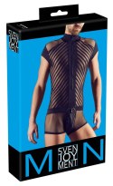 Svenjoyment Body Mesh L Męskie Czarny Zamek Krotkie Rękawy Svenjoyment