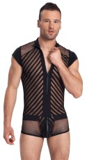 Svenjoyment Body Mesh L Męskie Czarny Zamek Krotkie Rękawy Svenjoyment
